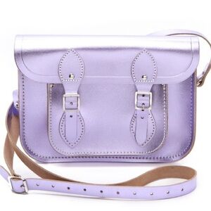 Cambridge Satchel Company / metallic light purple messenger bag purse